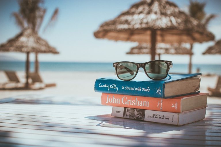 books, reading, beach