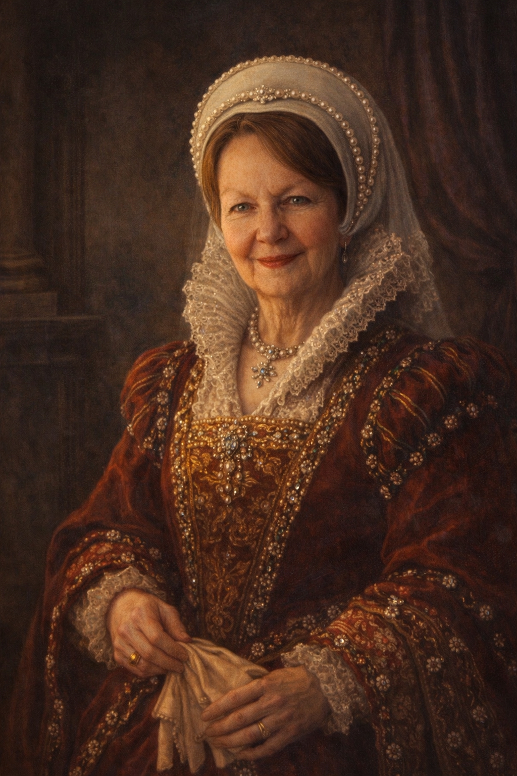 Elizabethan noblewoman in regal attire